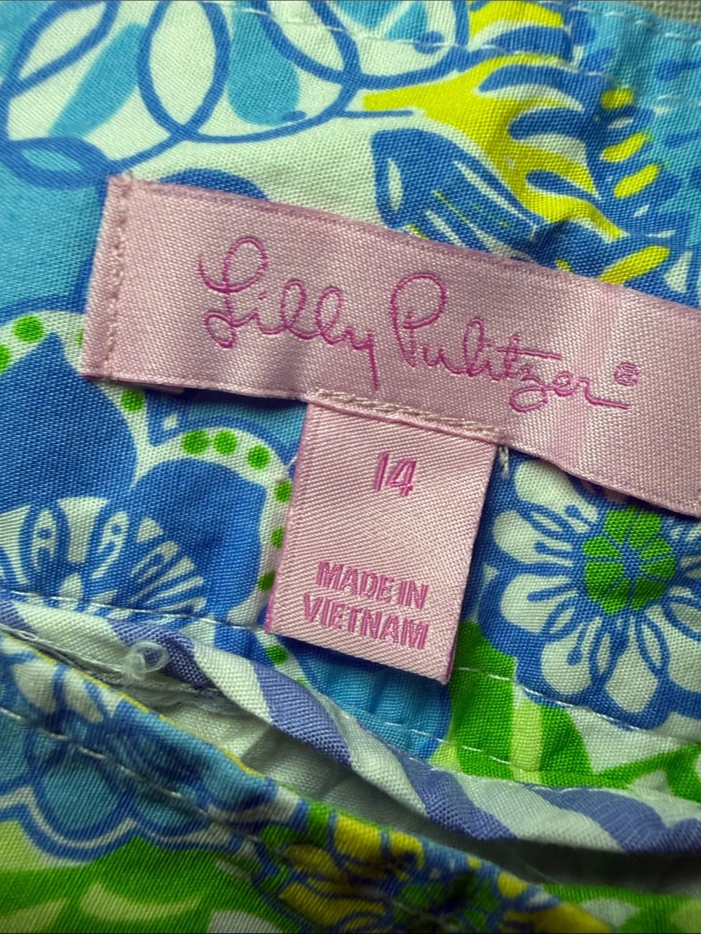 Lilly Pulitzer Floral Wrap Skirt Colorful Zebra Print Size 14 Blue Green Yellow